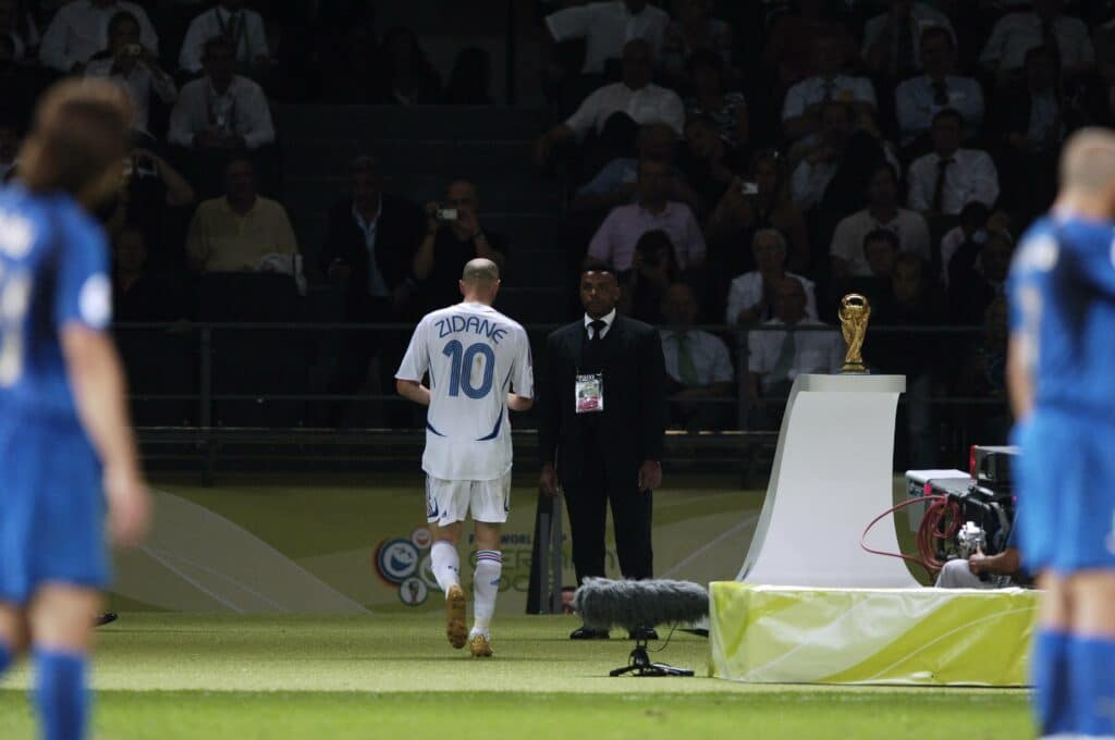 ZIDANE Zinedine leaving the pitch After clash with Marco Materazzi in the World Cup 2006